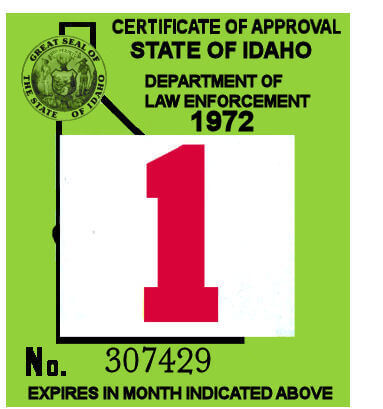 (image for) 1971-72 Idaho Inspection Sticker